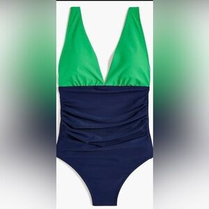 J. Crew Green and Navy Women’s One Piece Size L NWOT